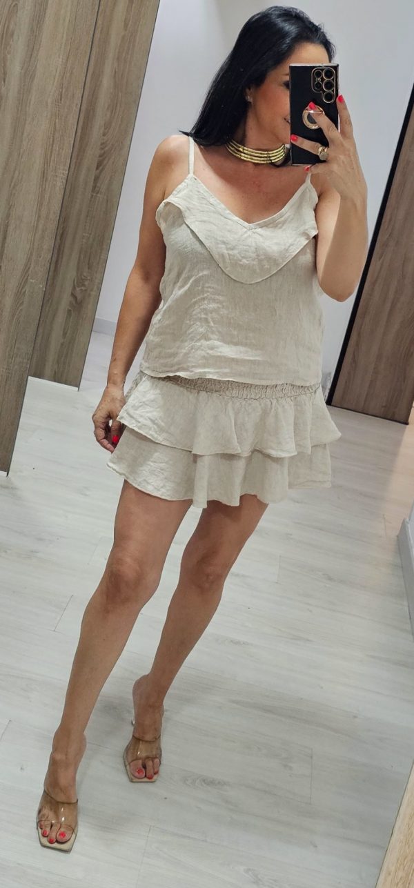Conjunto Lino volantes