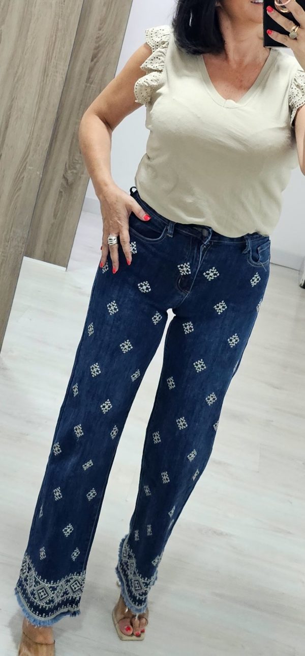 Pantalón Vaquero Bordados - Imagen 2
