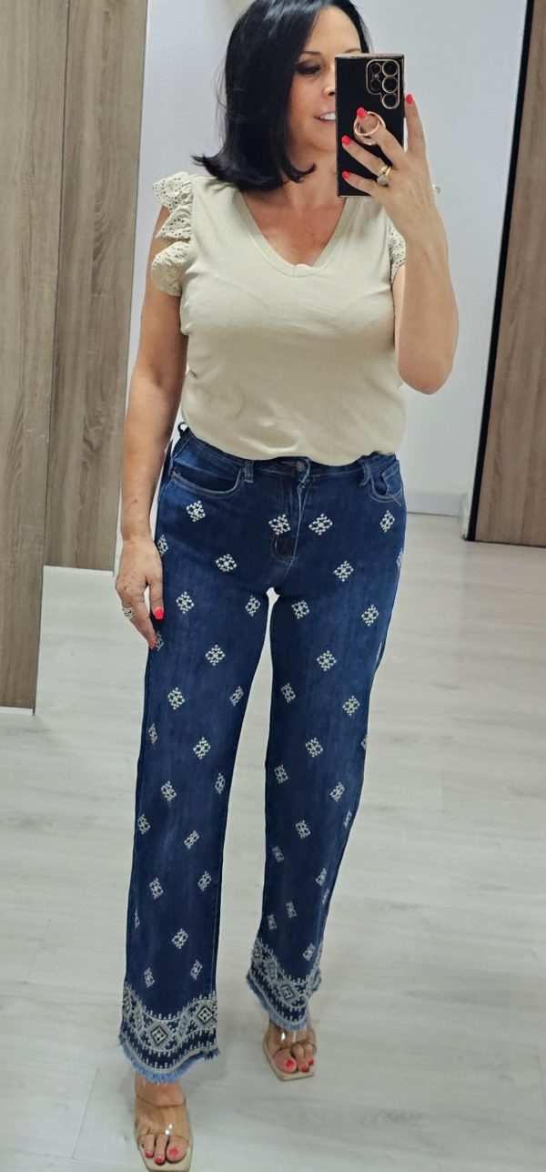 Pantalón Vaquero Bordados - Imagen 3