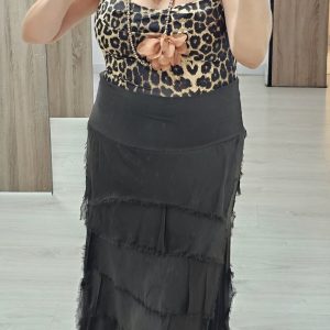 Falda Seda Volantes