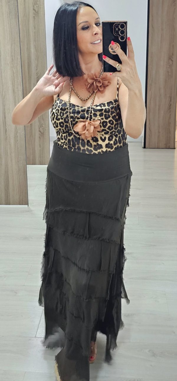 Falda Seda Volantes