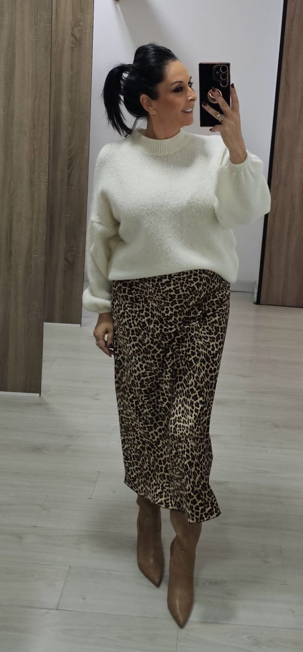 Falda midi raso prints - Imagen 3