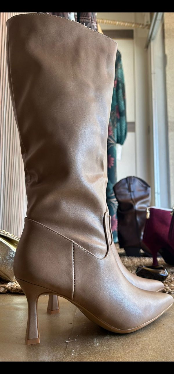 Bota alta beige